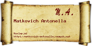 Matkovich Antonella névjegykártya